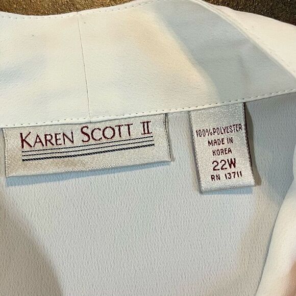 Karen Scott II Button Down Long Sleeve Blouse 22W - Picture 8 of 9